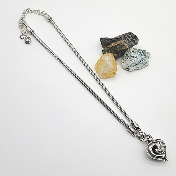 Brighton "PENELOPE" Puffy Etched Reversible Heart Pendant β€οΈ - Picture 4 of 9